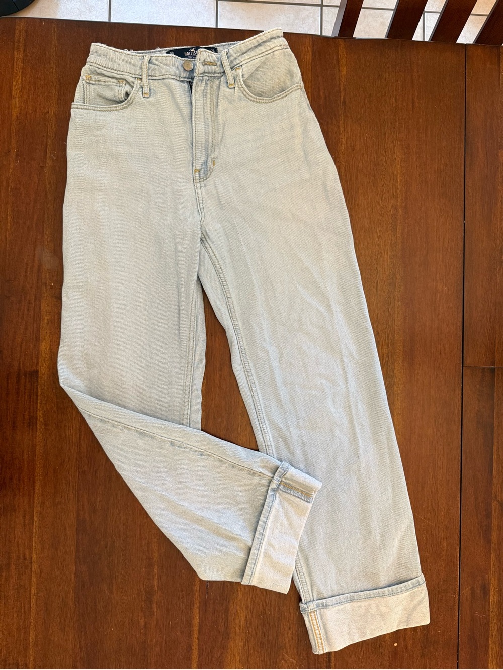 Hollister Light Blue ultra high rise dad Jeans